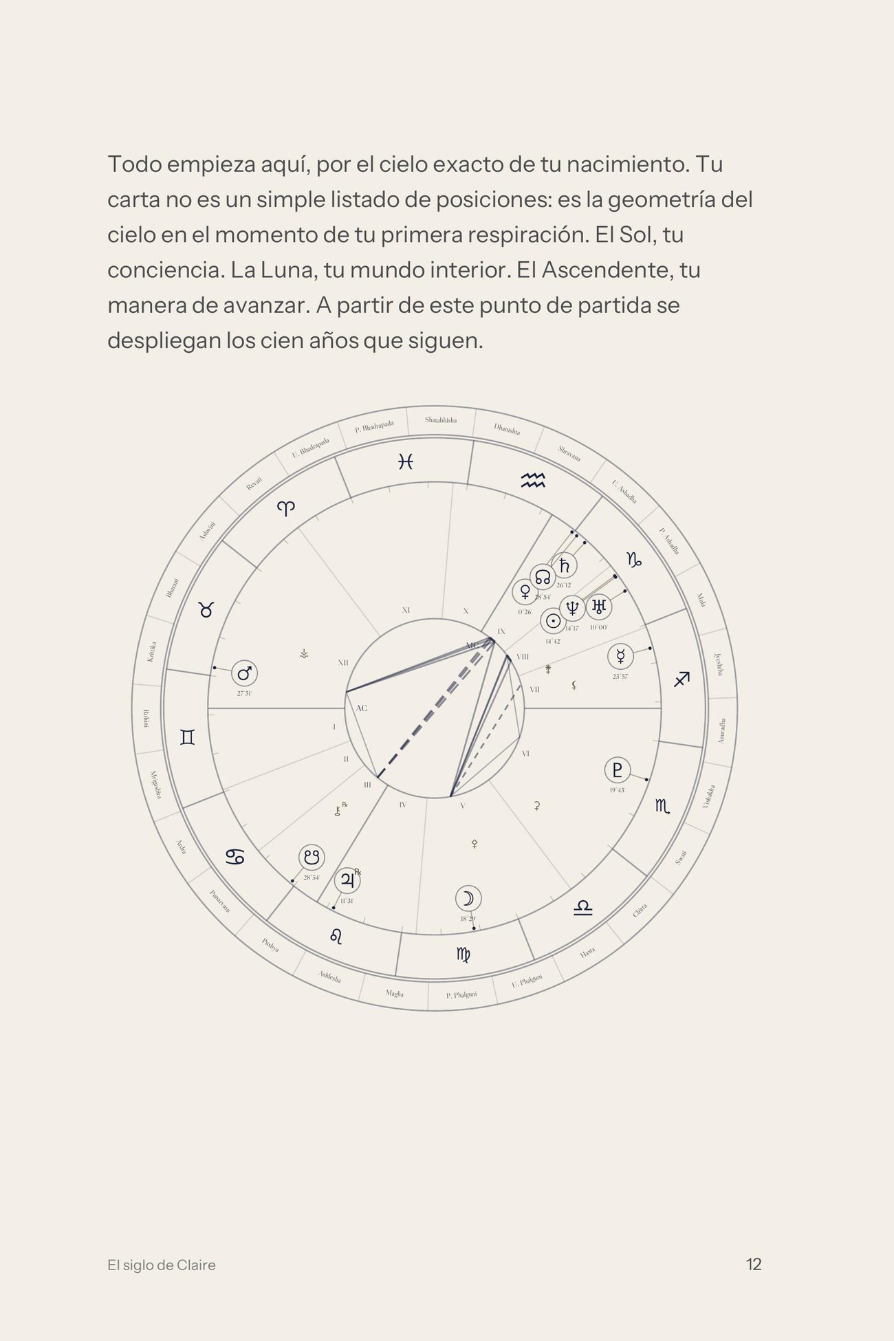 Una página real del interior del libro El Siglo